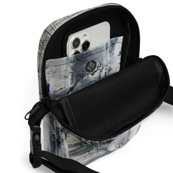 a bag with a phone in it